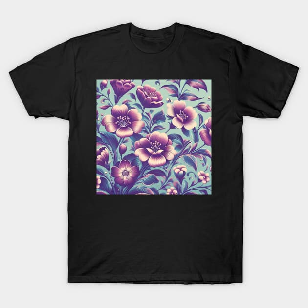 Purple Flowers T-Shirt by Jenni Arts